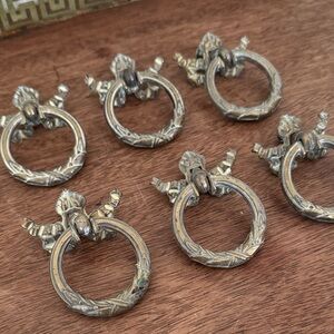 Antique (Brass?) Vintage Ring Pulls Handles
